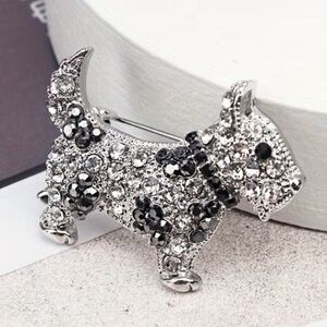 Sliver Glitter Dog Brooch